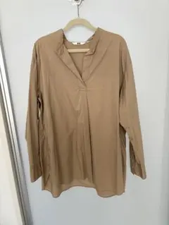 UNIQLO 長袖スキッパーシャツ ベージュ XL