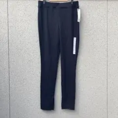 新品タグ付【GU】XL♡ブラック レギンスパンツ ゴムウエスト リブスリット