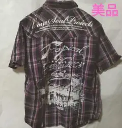 b one soul projects チェック柄半袖シャツ