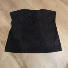 フレンチスリーブ　レースブラウス　黒