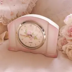 お値下げ♡イマン♡ダイアナローズ置き時計陶器マニーローズ姫系フレンチカントリー