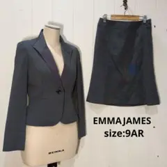エマジェイムス スカートスーツ ビジネス 膝下丈スカート 9号 チャコールグレー