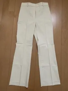 【PLST】アイボリー フレアパンツ M コットン混合