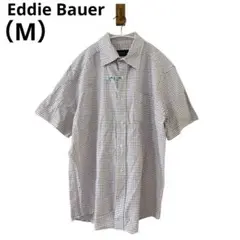 0269Eddie Bauerエディーバウアー半袖ワイシャツMサイズチェック柄夏