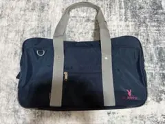 PLAYBOY BUNNY ボストンバッグ ネイビー 大容量 ロゴ 総柄