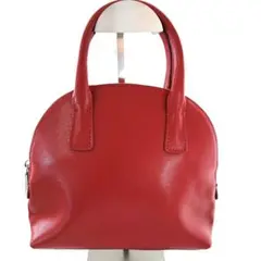 ハナエモリ　レッド レザー ハンドバッグ