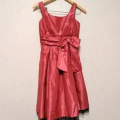 SUCRE 赤いノースリーブひざ丈ワンピース 発表会 バーチィドレス