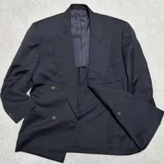 ISAIA イザイア　ダブルテーラードジャケット　ネイビー　濃紺　無地　M 46