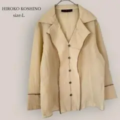 ヒロココシノ HIROKO KOSHINO テーラードジャケット　薄手　ベージュ