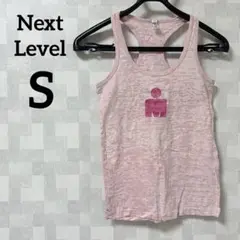 1点物❗️Next Level【S】ピンク タンクトップ プリント ランニング