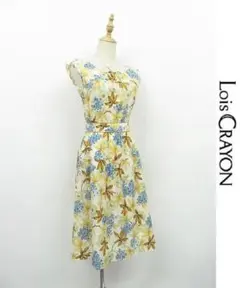 N171/美品 LOIS CRAYON ワンピース ドレス 花柄 ストライプ M