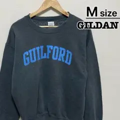 USA古着　GILDAN　スウェット　M　ダークグレー　ブループリント　カレッジ