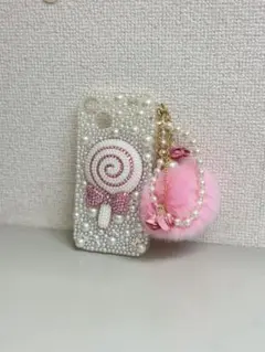 パール装飾キャンディモチーフiPhoneケース
