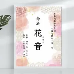 【即日〜翌日発送】 命名書Ⅱ ② オーダー 選べる 20種類