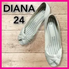 【お上品♡】DIANA ダイアナ パンプス サンダル オープントゥ 白 上品