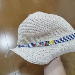 【難あり】MIKIHOUSE　麦わら帽子　52cm
