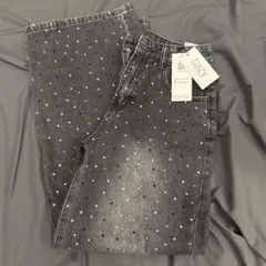 ハイウエストデニムパンツ　キラキラ