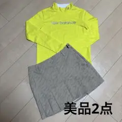 【美品】new balance モックネックシャツ　プリーツスカート 2点　L