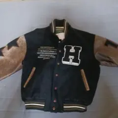 HARVARD SPORTS CLUB スタジャン ブラック/ブラウン