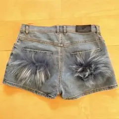 正規品 FENDI フェンディ ファー デニムショートパンツ ホットパンツ