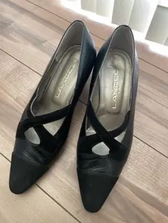 美品　正規品　LANCEL パンプス　黒　レザー　24.0 日本製