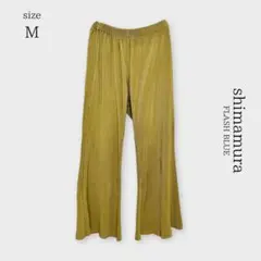 【しまむら】美品* FLASH BLUE プリーツパンツ 黄緑 M