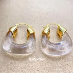 インポート♡クリアガラスフープピアス