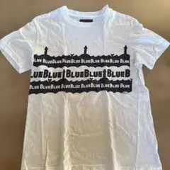 ホワイト ブルーロゴ Tシャツ 半袖