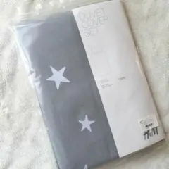 H&M 掛け布団カバー枕カバーセット 星柄 グレー