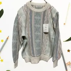 ヴィンテージ ニットセーター 肩パッド ノーブランド 新品 タグ付き 【M】