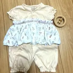 花柄　2wayオール　薄ピンク　ロンパース　カバーオール　petit main