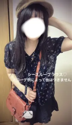 森ガール　フリルシースルーブラウス