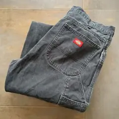 36×34　Dickies ディッキーズ　ペインターパンツ　フェード　褪色　墨黒