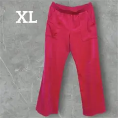 良品 ✨ピンク 【XL】　フレアパンツ ポケット付　ベロア　柔らい　大きいサイズ