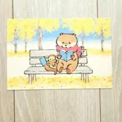 クマとリスのイラストカード