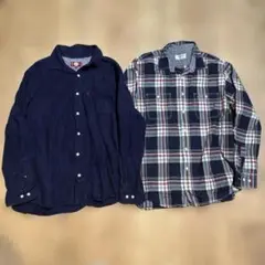 長袖シャツ　チェック柄シャツ　セット