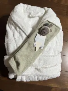 ジェラートピケ ガウン ヘアバンド付き