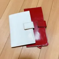 ビースタッフ2点セット 長財布とカード入れ 赤と白 日焼けありますが新品未使用