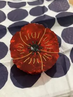 ＊赤いポピーの花デザイン＊ヘアクリップ