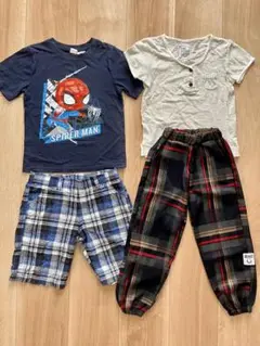 男の子 120cm スパイダーマン Tシャツ パンツ 4点セット まとめ売り
