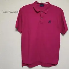 【Laser World】ポロシャツ L ピンク 綿100 b005