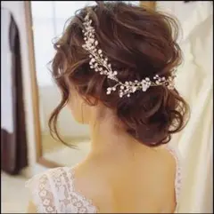 【ゴールド】ヘッドドレス レディース ブライダル 小枝アクセサリー 結婚式