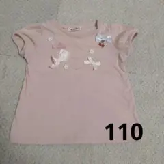anyFAM ピンク Tシャツ 110 リボン刺繍