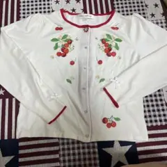 Super Beautyビジュー刺繍さくらんぼカーディガン スーパービューティー