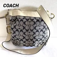 COACH コーチ 斜め掛け ショルダーバッグ デニム調キャンバス レザー