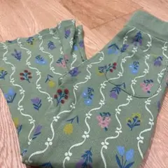 キッズ花柄フレアパンツ 100cm チアフルデイズ　　SAKI コラボ　緑