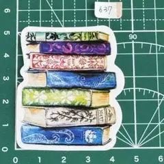 防水ステッカー カラフルブックデザイン おしゃれな本の山