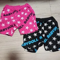 双子コーデ◎ BABYDOLL ハーフパンツ 2枚セット 80
