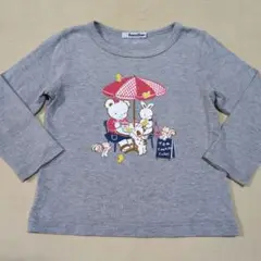 ファミリア familiar リアちゃん 長袖 Tシャツ 100cm グレー 秋