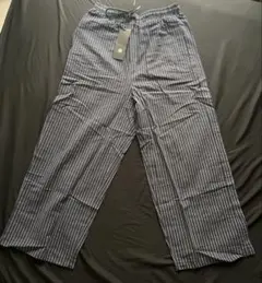 ☆部屋着も可☆ネイビーとホワイトのストライプ サルエルパンツ M 新品タグ付き